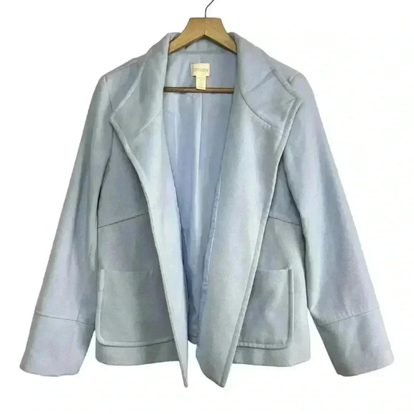 Chico’s Womens Everyday Plush Jacket Baby Blue Size 1 (M/8) Style #570154500 - Picture 1 of 8